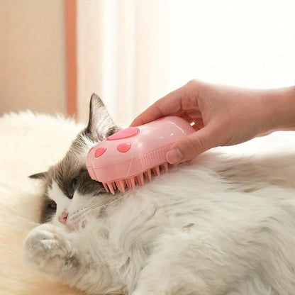 Electric Cat Steam Brush – 3-In-1 Pet Grooming Comb with Water Spray for Cats and Dogs, USB Rechargeable