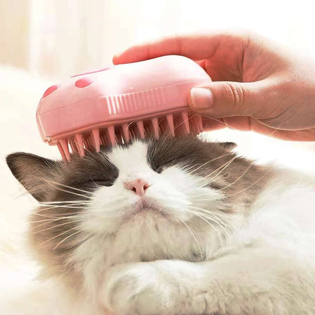 Electric Cat Steam Brush – 3-In-1 Pet Grooming Comb with Water Spray for Cats and Dogs, USB Rechargeable